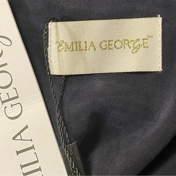 EMILIA GEORGE The Karolina One Shoulder Maternity Nursing Dress in Navy Blue - Picture 8 of 9